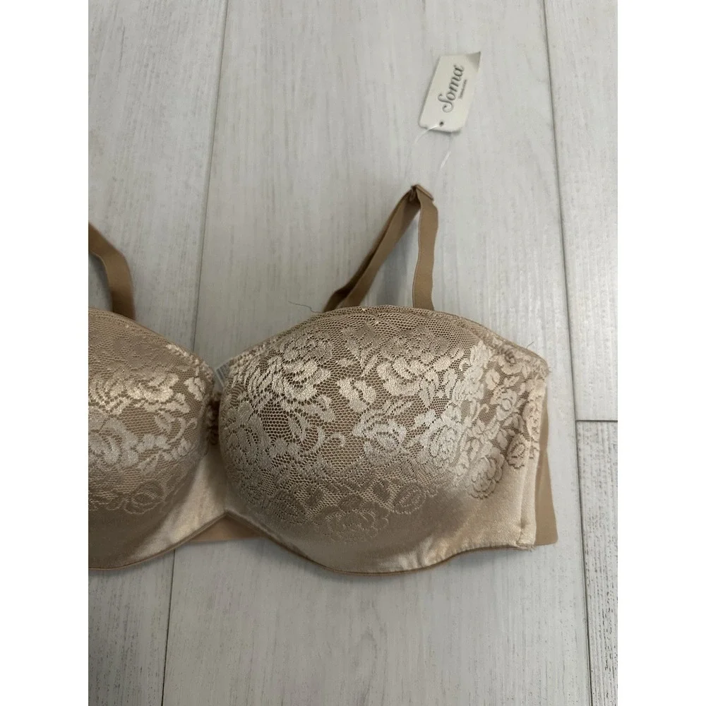 NWT SOMA Stunning‎ Support Strapless Bra Size 36D Soft Tan Color